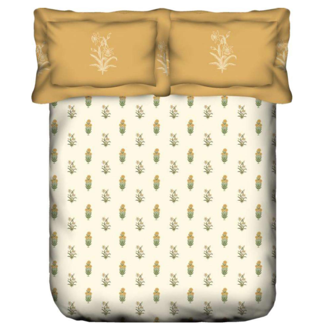 PORTICO Dazzle Cotton 144TC Printed 3Pcs Queen Bedsheet Set