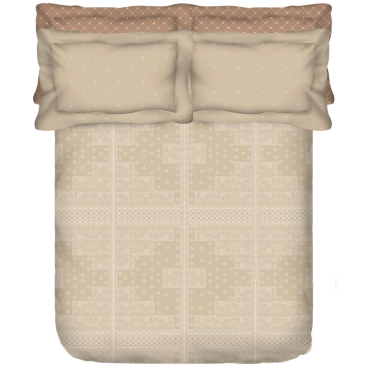 PORTICO Noorani Cotton 250TC Printed 5Pcs King Bedsheet Set